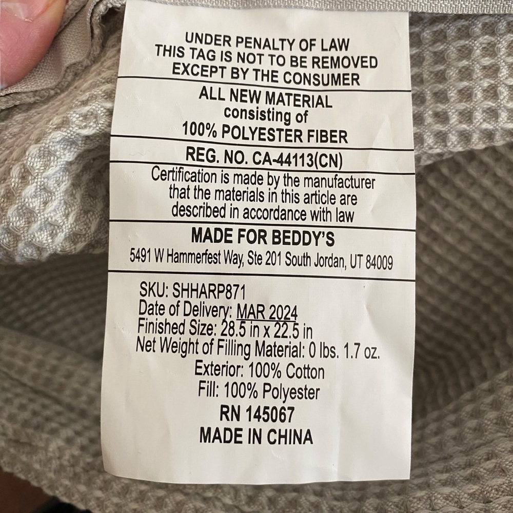 Beddy’s Harper Luxe Grey Waffle Weave Thermal Pillow Shams Set of 2 - Picture 10 of 12
